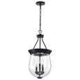 NUVO Lighting NUV-60-7800 Boliver 3 Light Pendant - 11 Inches - Matte Black Finish - Clear Seeded Glass