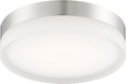 NUVO Lighting 62-459 Pi, 11in, Flush Mount LED Fixture, Brushed Nickel Finish with Etched Glass