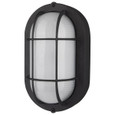 NUVO Lighting NUV-62-1389 LED Small Oval Bulk Head Fixture - Black Finish with White Glass