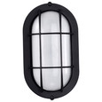 NUVO Lighting NUV-62-1389 LED Small Oval Bulk Head Fixture - Black Finish with White Glass