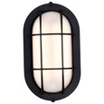 NUVO Lighting 62-1389 LED Small Oval Bulk Head Fixture, Black Finish with White Glass