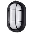 NUVO Lighting NUV-62-1389 LED Small Oval Bulk Head Fixture - Black Finish with White Glass