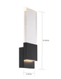 NUVO Lighting 62-1513 Ellusion, LED Large Wall Sconce, 13W, Matte Black Finish with Seeded Glass