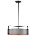 NUVO Lighting 60-7853 Altos 4-Light Medium Pendant, Gray and Matte Black Finish