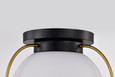 NUVO Lighting 60-7770 Lakeshore 1-Light Small Flush, Matte Black & Natural Brass Finish, White Opal Glass