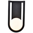NUVO Lighting 62-1620 Cradle, 6W LED, Large Wall Lantern, Matte Black with White Opal Glass