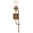 NUVO Lighting 60-7749 Terrace 1-Light Wall Sconce, Natural Brass Finish, Crackel Glass