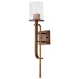 NUVO Lighting 60-7749 Terrace 1-Light Wall Sconce, Natural Brass Finish, Crackel Glass
