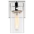 NUVO Lighting 60-7631 Intersection, 1-Light, Vanity, Polished Nickel with Clear Glass