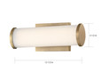 NUVO Lighting 62-1591 Lena, LED Vanity, Brushed Brass with Striped Lens