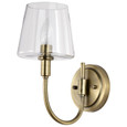 NUVO Lighting NUV-60-7881 Brookside 1 Light Sconce - Vintage Brass Finish - Clear Glass