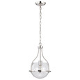 NUVO Lighting 60-7816 Amado 1-Light Pendant, 10in, Polished Nickel Finish, Clear Glass