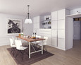 NUVO Lighting 60-7696 Brewster, 3 Light Pendant, Black Finish, Faux Leather Wrapped Straps, White Textile Shade