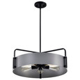NUVO Lighting 60-7854 Altos 5-Light Large Pendant, Gray and Matte Black Finish