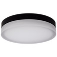 NUVO Lighting 62-570 Pi, 14in LED Flush Mount, Black Finish, Frosted Etched Glass, CCT Selectable, 120V