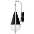 NUVO Lighting 60-7911 Admiral 1-Light Wall Sconce, Matte Black and Brushed Nickel Finish, White Opal Glass