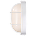NUVO Lighting NUV-62-1390 LED Oval Bulk Head Fixture - White Finish with White Glass