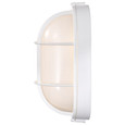 NUVO Lighting 62-1390 LED Oval Bulk Head Fixture, White Finish with White Glass