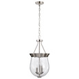 NUVO Lighting 60-7802 Boliver 3 Light Pendant, 11in, Brushed Nickel Finish, Clear Seeded Glass