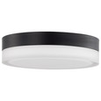 NUVO Lighting 62-469 Pi, 11in, Flush Mount LED Fixture, Black Finish with Etched Glass