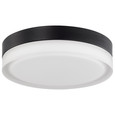 NUVO Lighting 62-469 Pi, 11in, Flush Mount LED Fixture, Black Finish with Etched Glass