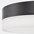 NUVO Lighting 62-469 Pi, 11in, Flush Mount LED Fixture, Black Finish with Etched Glass