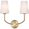 NUVO Lighting 60-7882 Cordello 2 Light Sconce, Vintage Brass Finish, Etched White Opal Glass