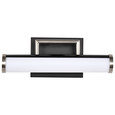 NUVO Lighting 62-656 Solano LED Small Vanity, Black and Brushed Nickel Finish, White Acrylic Lens