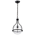 NUVO Lighting 60-7817 Amado 1-Light Pendant, 10in, Matte Black Finish, Clear Glass