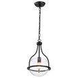 NUVO Lighting 60-7817 Amado 1-Light Pendant, 10in, Matte Black Finish, Clear Glass