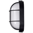 NUVO Lighting 62-1391 LED Oval Bulk Head Fixture, Black Finish with White Glass