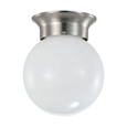 NUVO Lighting 62-1565 8W, 6in, LED Flush Mount Fixture, 3000K, Dimmable, Brushed Nickel, Frosted Glass