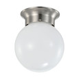 NUVO Lighting 62-1565 8W, 6in, LED Flush Mount Fixture, 3000K, Dimmable, Brushed Nickel, Frosted Glass