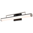 NUVO Lighting 62-658 Solano LED Medium Vanity, Black and Brushed Nickel Finish, White Acrylic Lens