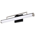 NUVO Lighting 62-658 Solano LED Medium Vanity, Black and Brushed Nickel Finish, White Acrylic Lens
