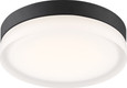 NUVO Lighting 62-470 Pi, 14in, Flush Mount LED Fixture, Black Finish with Etched Glass