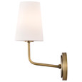 NUVO Lighting 60-7883 Cordello 1-Light Sconce, Vintage Brass Finish, Etched White Opal Glass