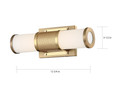 NUVO Lighting 62-1601 Caper, LED Vanity, Brushed Brass with Frosted Lens