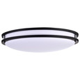 NUVO Lighting 62-1738 Glamour LED 24in, Flush Mount Fixture, Black Finish, CCT Selectable 3K/4K/5K