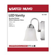 NUVO Lighting 62-1567 8W, LED 1-Light Vanity Fixture, 3000K, Brushed Nickel with Alabaster Glass