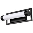 NUVO Lighting 62-666 Canal LED Small Vanity, Matte Black Finish, White Acrylic Lens