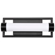 NUVO Lighting 62-666 Canal LED Small Vanity, Matte Black Finish, White Acrylic Lens