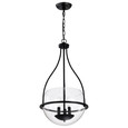 NUVO Lighting 60-7820 Amado 3 Light Pendant, 14in, Matte Black Finish, Clear Glass