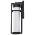 NUVO Lighting 62-1611 Ledges, 6W LED, Medium Wall Lantern, Matte Black with White Opal Glass