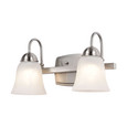 NUVO Lighting 62-1568 15W, LED 2 Light Vanity Fixture, 3000K, Brushed Nickel with Alabaster Glass