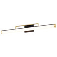 NUVO Lighting 62-1539 Solano Large Vanity, LED, Black and Brushed Brass Finish, White Acrylic Lens