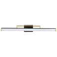 NUVO Lighting 62-1539 Solano Large Vanity, LED, Black and Brushed Brass Finish, White Acrylic Lens