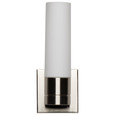 NUVO Lighting 62-2934 Link, 1-Light, LED Tube Wall Sconce with White Glass, Brushed Nickel Finish
