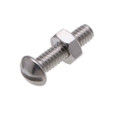 Metallics RSB72SS 3/8-16 x 1-1/4 in. Round Head Slotted Stove Bolt Screws with Hex Nut - 18-8 Stainless - 100qty