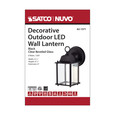 NUVO Lighting 62-1571 8W, 3000K, LED Cube Lantern, Black Finish, Clear Beveled Glass